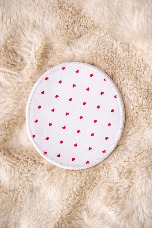 Coussinets d'allaitement lavables - lot de 6 coussinets - Motif coeur