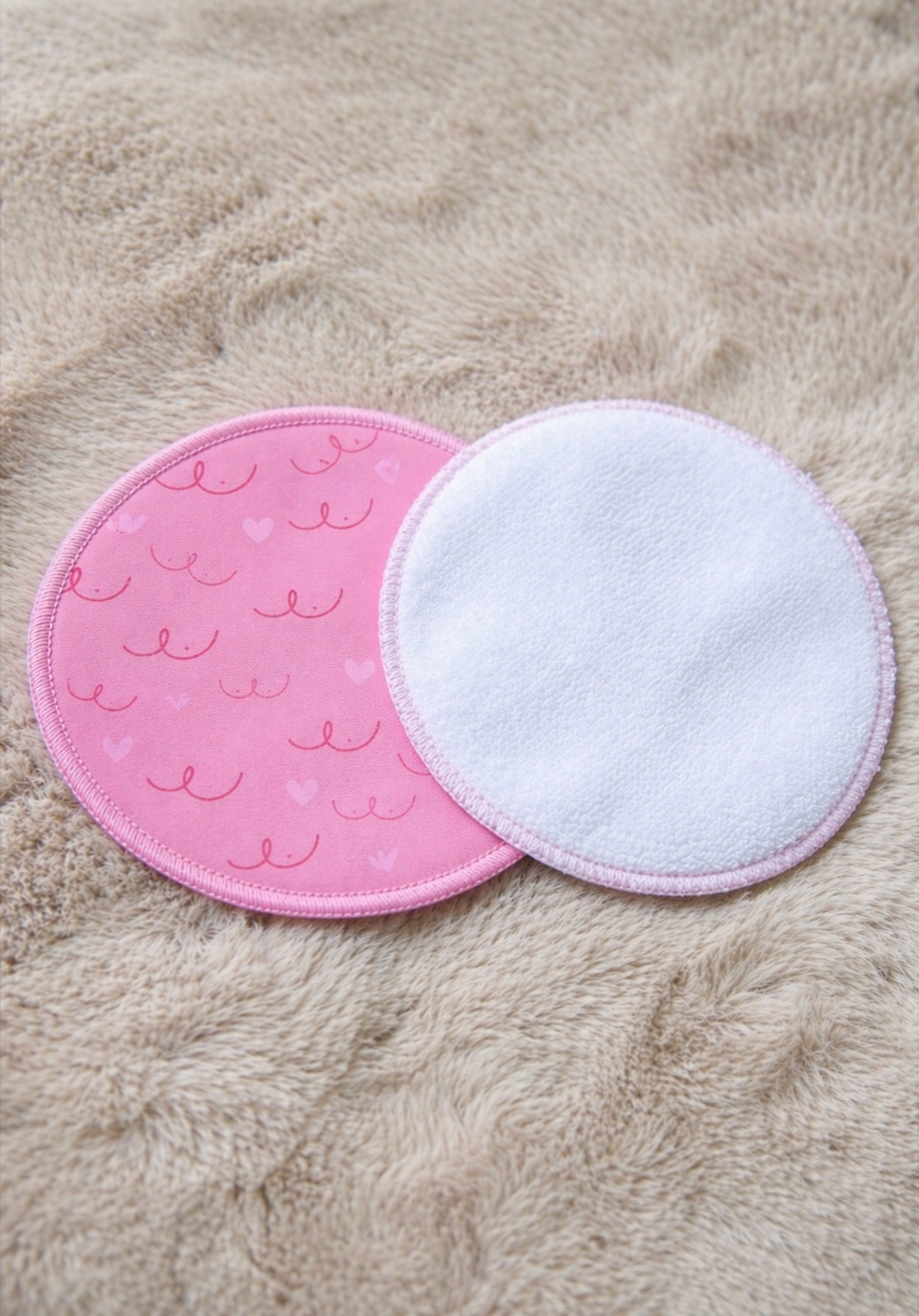 Coussinets d'allaitement lavables - lot de 6 coussinets Pink Boobs