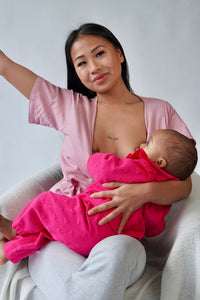 T-shirt d'allaitement absorbant et anti-fuite Noalee - Rose poudré