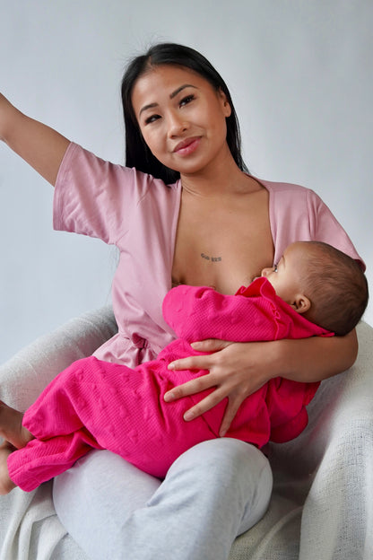 T-shirt d'allaitement absorbant et anti-fuite Noalee - Rose poudré