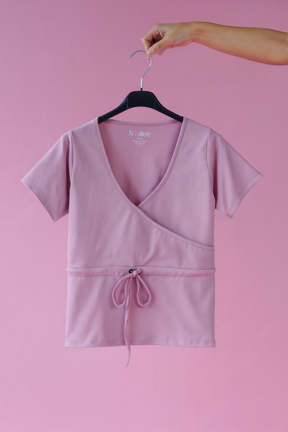 T-shirt d'allaitement absorbant et anti-fuite Noalee - Rose poudré