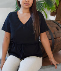 NEWCO : T-shirt d'allaitement absorbant et anti-fuite Noalee - Noir