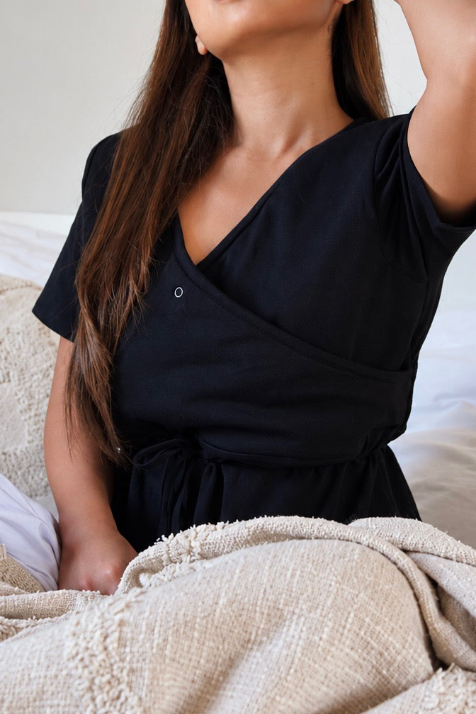 NEWCO : T-shirt d'allaitement absorbant et anti-fuite Noalee - Noir