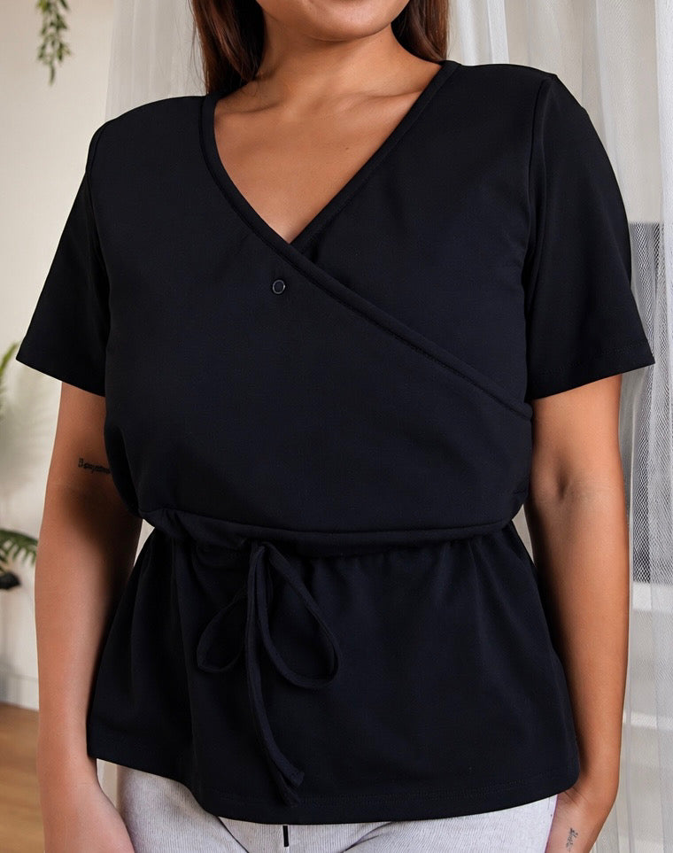 NEWCO : T-shirt d'allaitement absorbant et anti-fuite Noalee - Noir