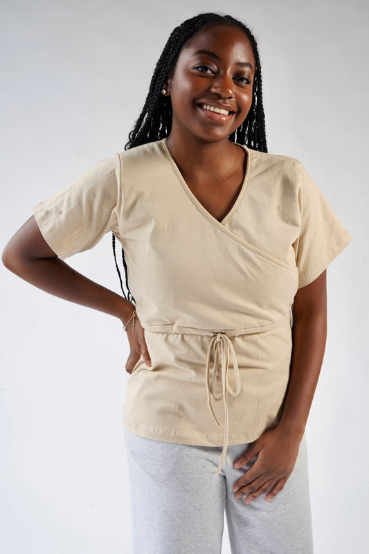 T-shirt d'allaitement absorbant et anti-fuite Noalee - Beige