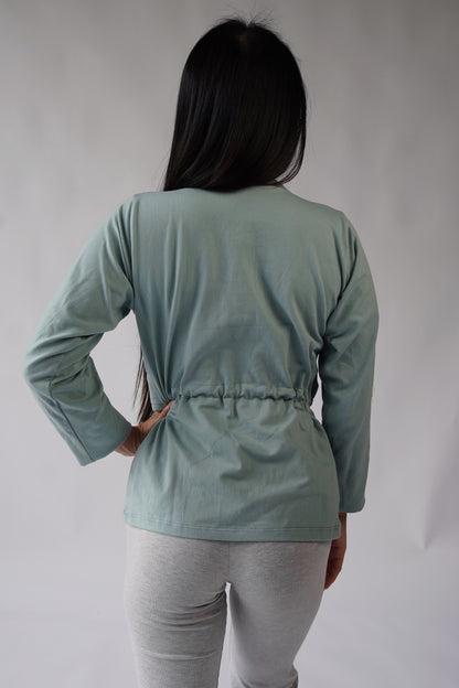 NEW : T-shirt à manches longues d'allaitement absorbant Noalee - Vert d’eau