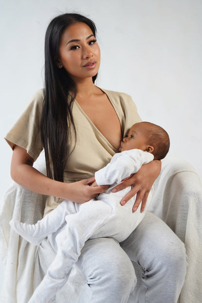 NEW : T-shirt d'allaitement absorbant et anti-fuite Noalee - Beige