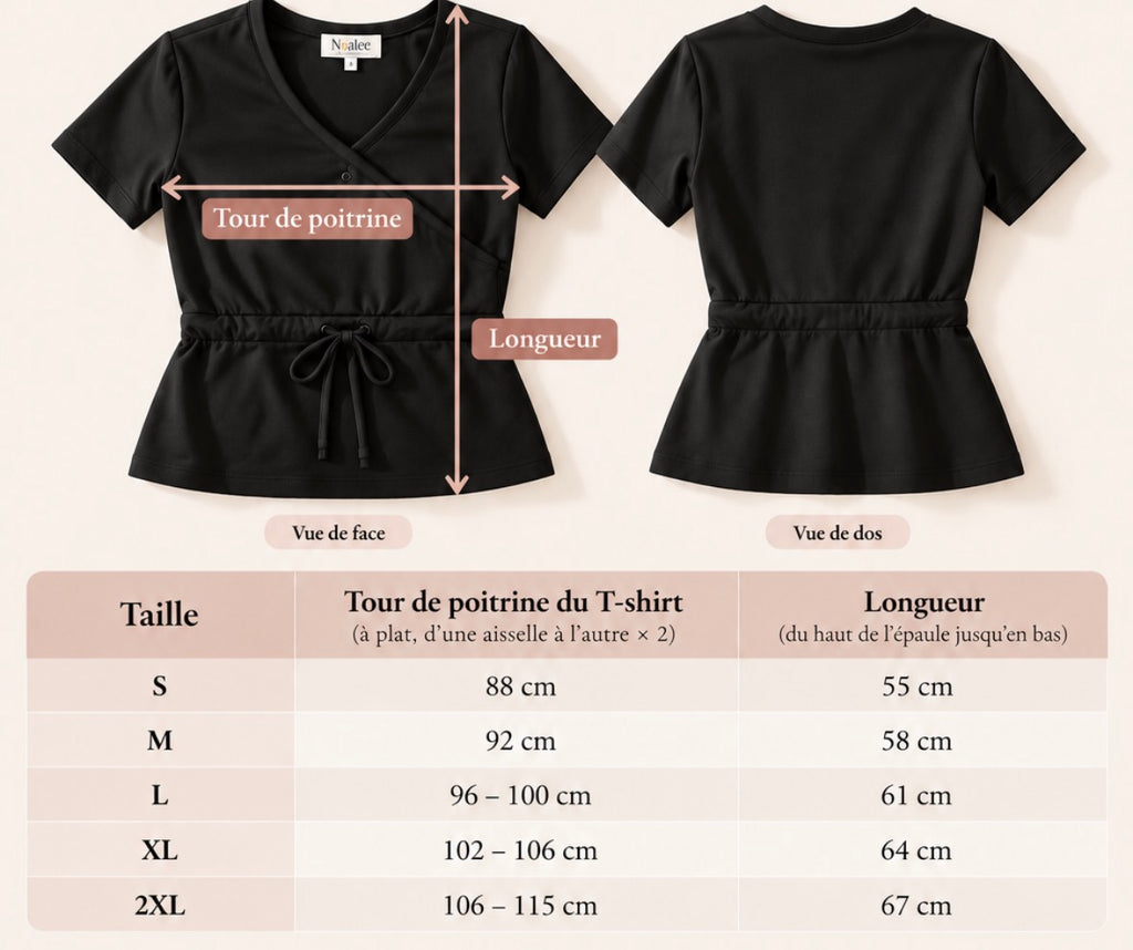 NEWCO : T-shirt d'allaitement absorbant et anti-fuite Noalee - Noir