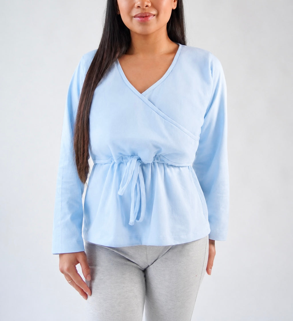 EXCLU : T-SHIRT MANCHES LONGUES TAILLE XL BLEU CIEL