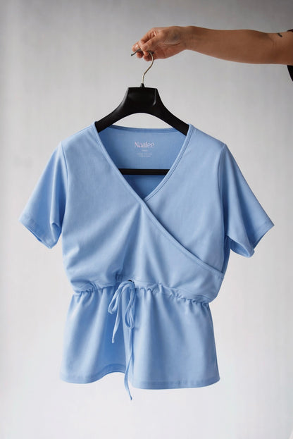NEW : T-shirt d'allaitement absorbant et anti-fuite Noalee - Bleu ciel