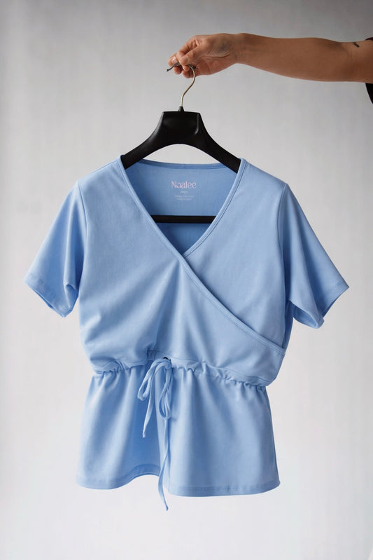 NEW : T-shirt d'allaitement absorbant et anti-fuite Noalee - Bleu ciel