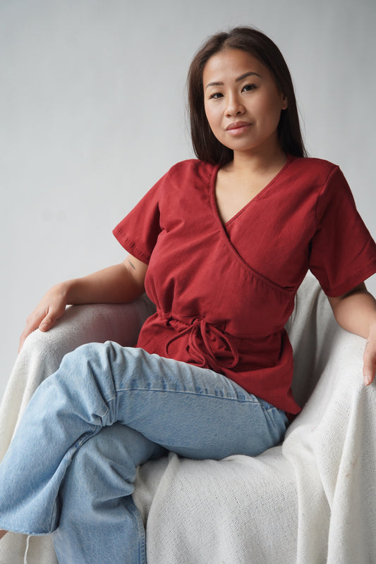 T-shirt d'allaitement absorbant et anti-fuite Noalee - Bordeaux