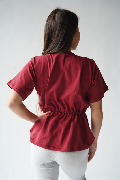 T-shirt d'allaitement absorbant et anti-fuite Noalee - Bordeaux