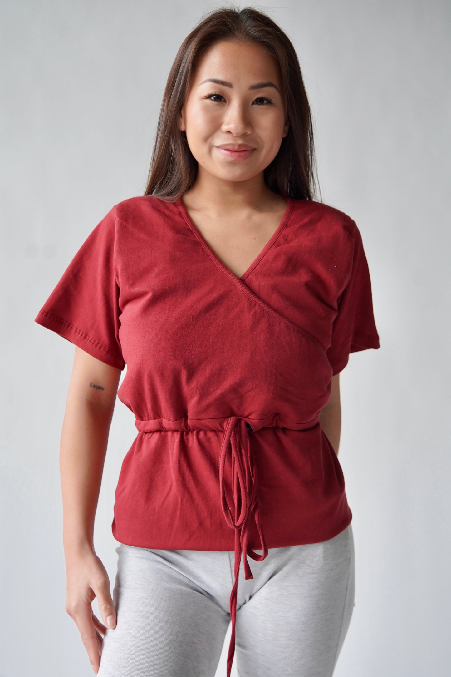 T-shirt d'allaitement absorbant et anti-fuite Noalee - Bordeaux
