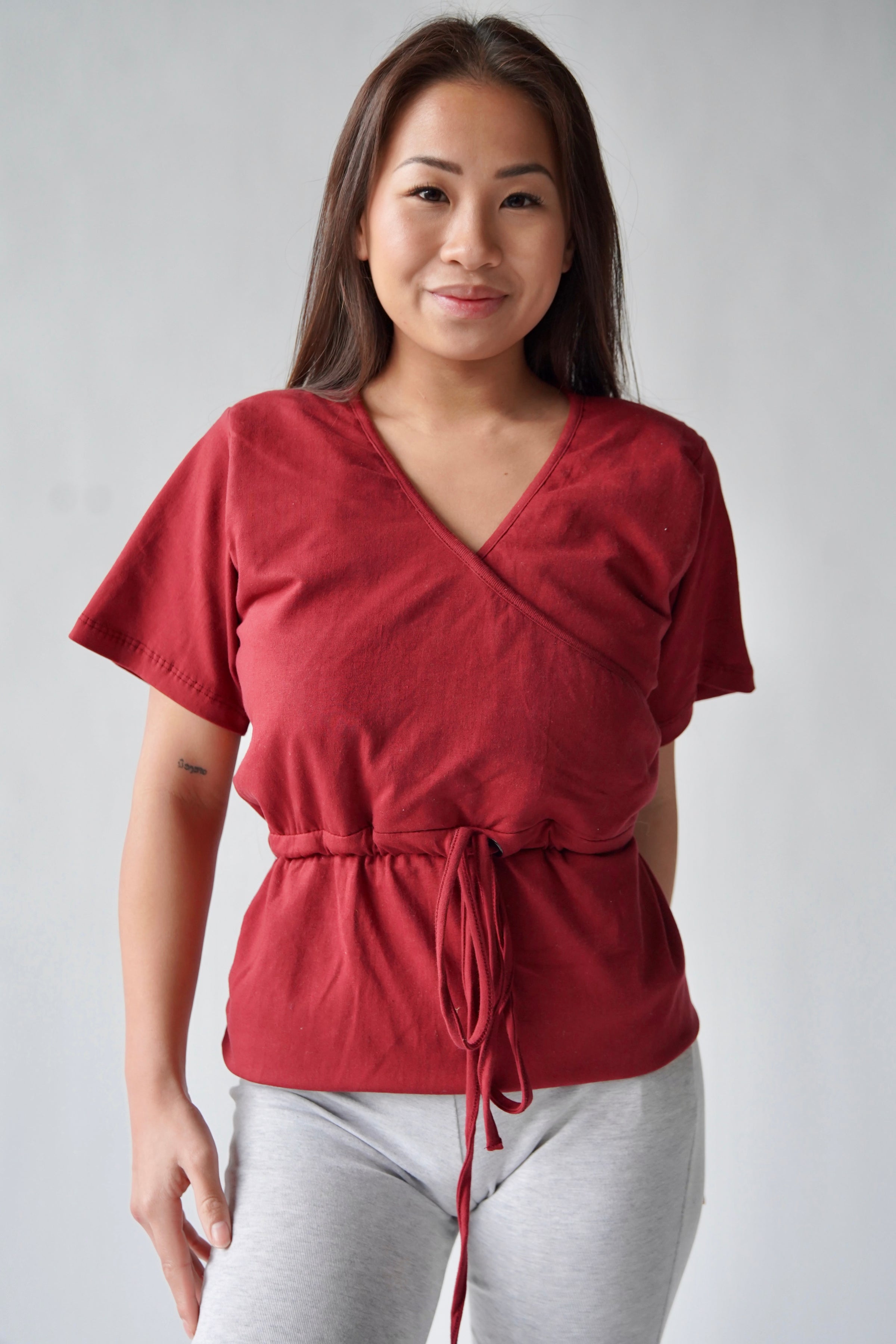 T-shirt d'allaitement absorbant et anti-fuite Noalee - Bordeaux