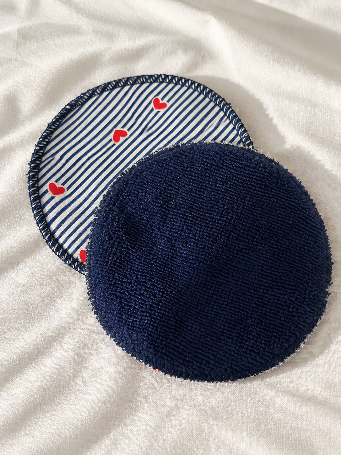 NEWCO : Coussinets d'allaitement lavables - lot de 6 coussinets Marinière Coeur