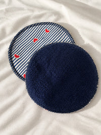 NEWCO : Coussinets d'allaitement lavables - lot de 6 coussinets Marinière Coeur