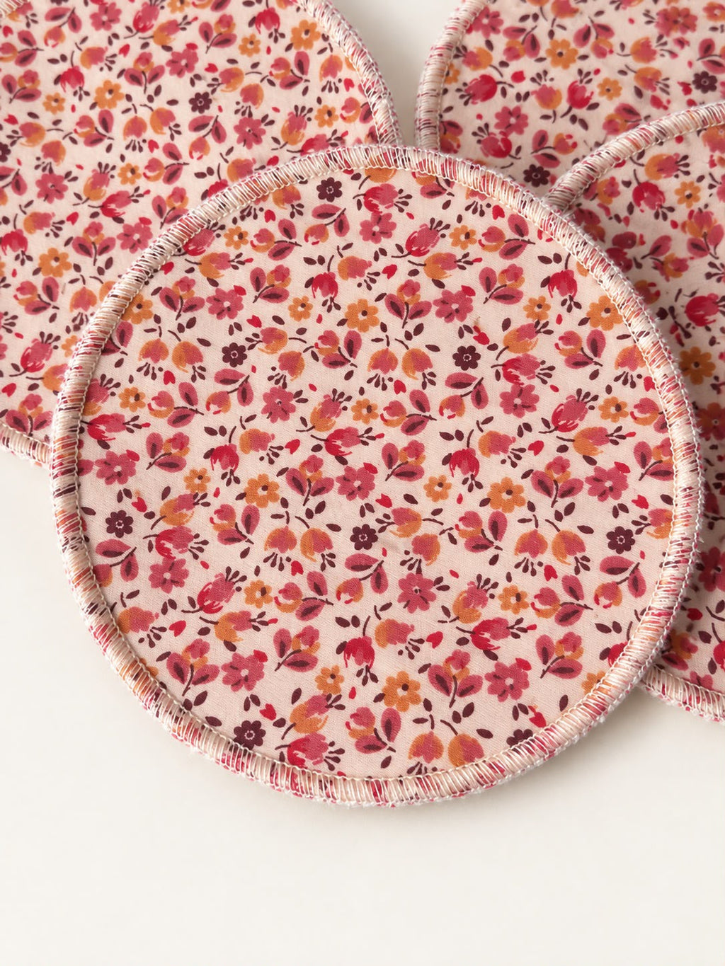 Newco : Coussinets d'allaitement lavables - lot de 6 coussinets Fleuri rose