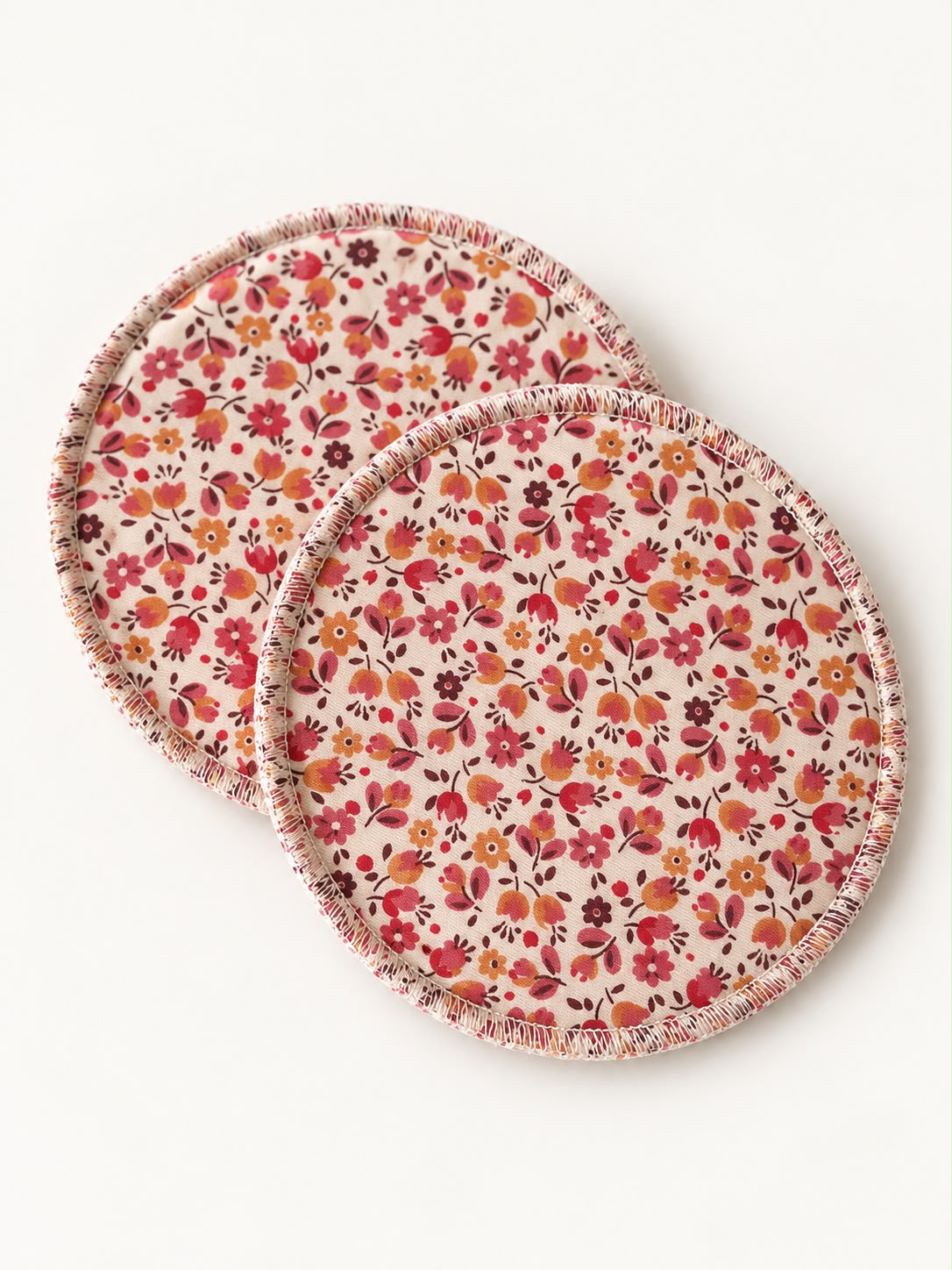 Newco : Coussinets d'allaitement lavables - lot de 6 coussinets Fleuri rose